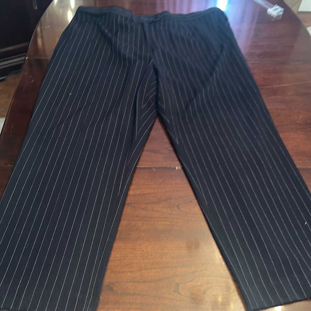 Pinstripe black trousers